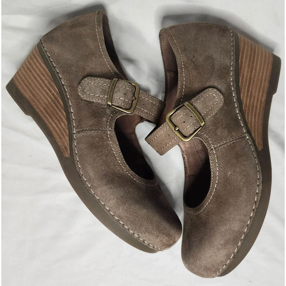 Dansko Sandy Morel Suede Wedge Mary Jane 39 US 8.5-9 Waterproof Comfort - Picture 5 of 8